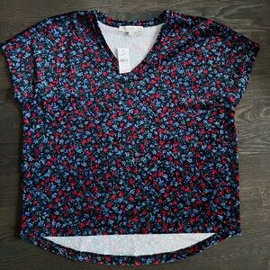 NWT Loft Velvet Floral Top